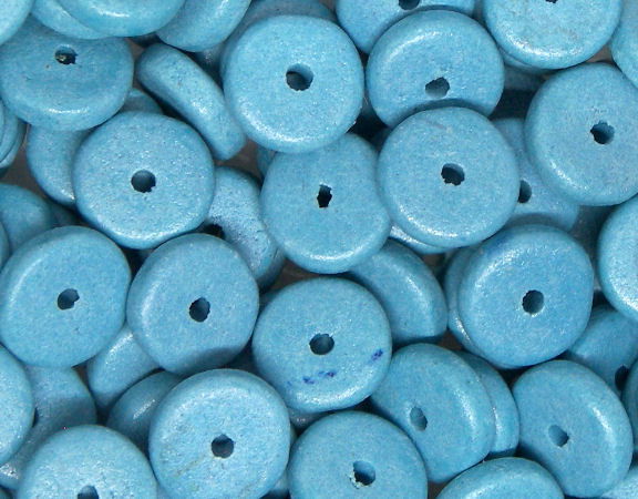 10x Cuentas arcilla Rondeles Heishi beads 8,5mm Stone Blue - - Crystaldreams Abalorios