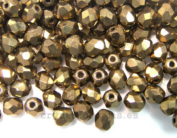 10x Facetadas 3mm BRONCE - - Crystaldreams Abalorios