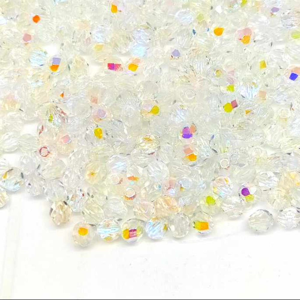 10x Facetadas 4mm CRYSTAL AB - - Crystaldreams Abalorios