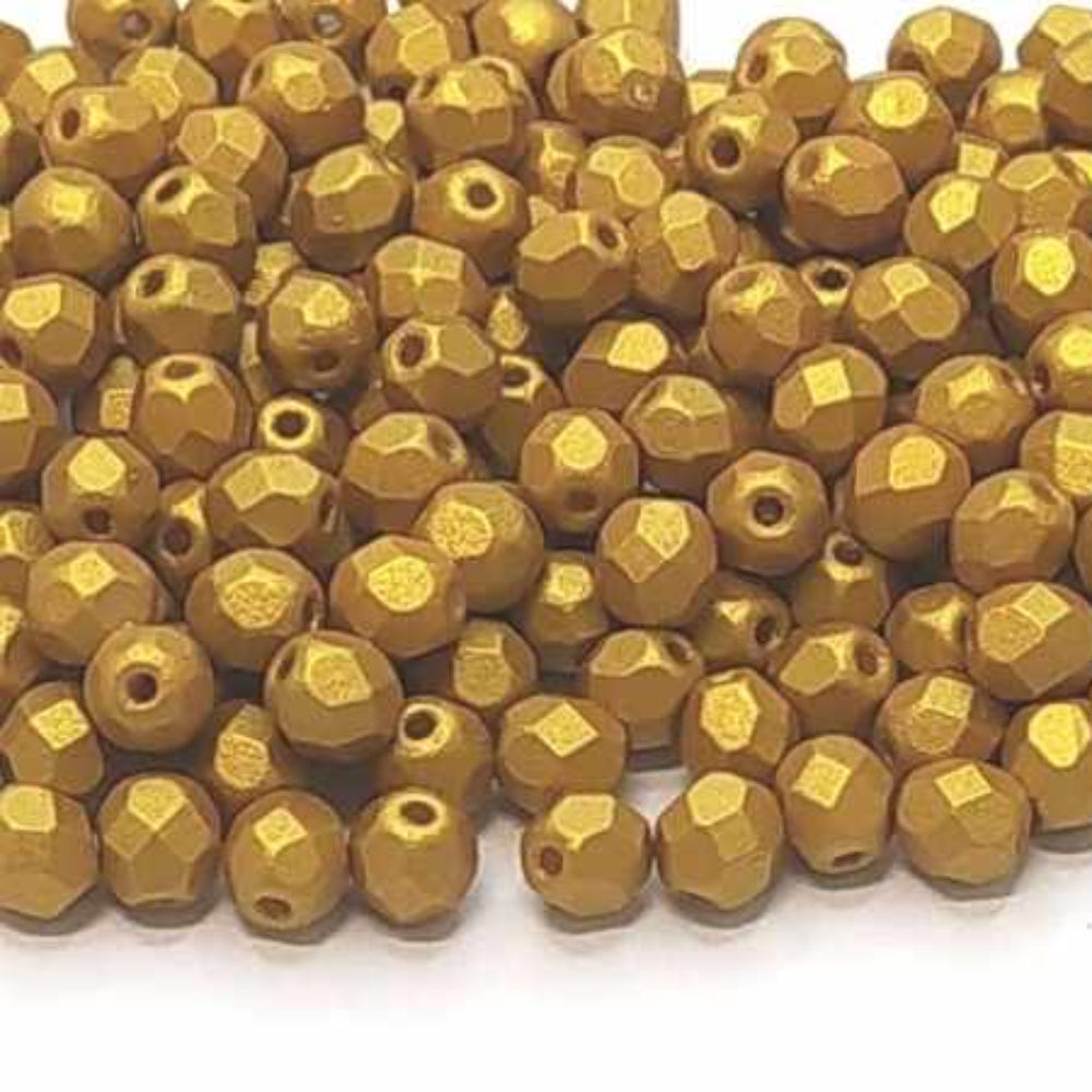 10x Facetadas 4mm GOLD SHINE GOLD - - Crystaldreams Abalorios