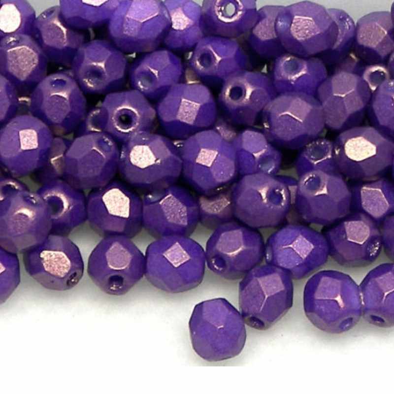 10x Facetadas 4mm GOLD SHINE PURPLE - - Crystaldreams Abalorios