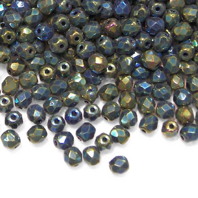 10x Facetadas 4mm GREEN IRIS - - Crystaldreams Abalorios