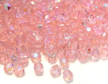 10x Facetadas 4mm LIGHT ROSE AB - - Crystaldreams Abalorios