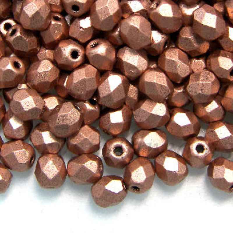 10x Facetadas 4mm MATTE METALLIC COPPER - - Crystaldreams Abalorios