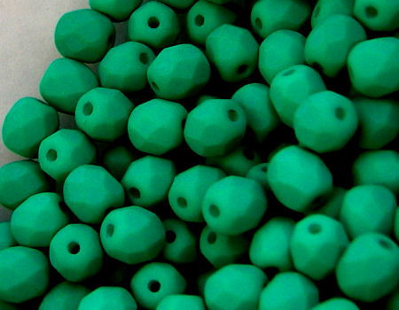 10x Facetadas 4mm NEON DARK GREEN MATE -  - Crystaldreams Abalorios