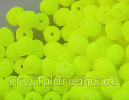 10x Facetadas 4mm NEON YELLOW MATE - - Crystaldreams Abalorios