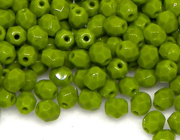 10x Facetadas 4mm OPAQUE DARK OLIVINE - - Crystaldreams Abalorios
