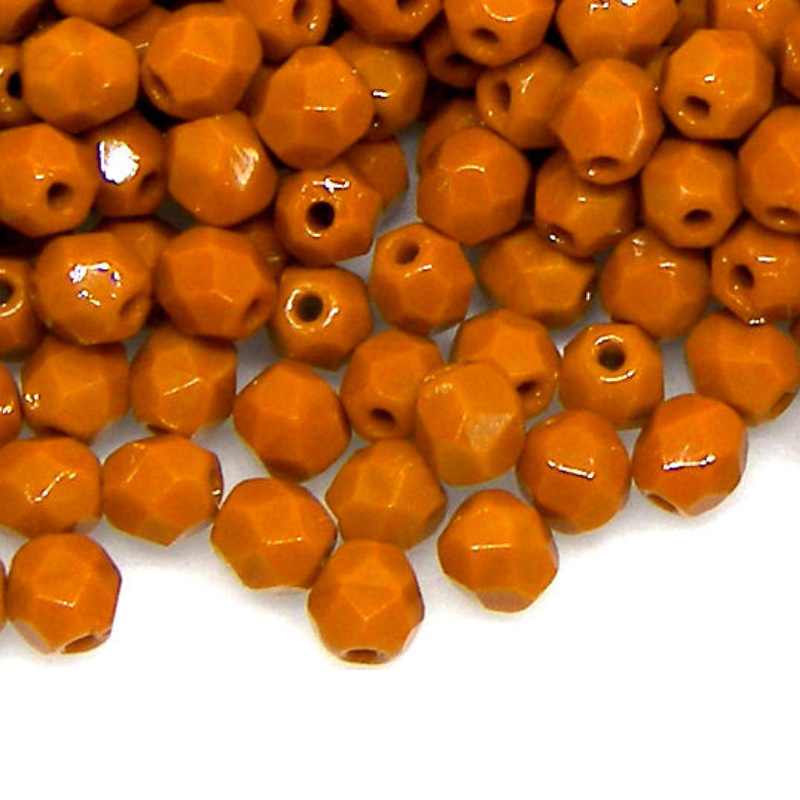 10x Facetadas 4mm OPAQUE LIGHT TERRACOTTA - - Crystaldreams Abalorios