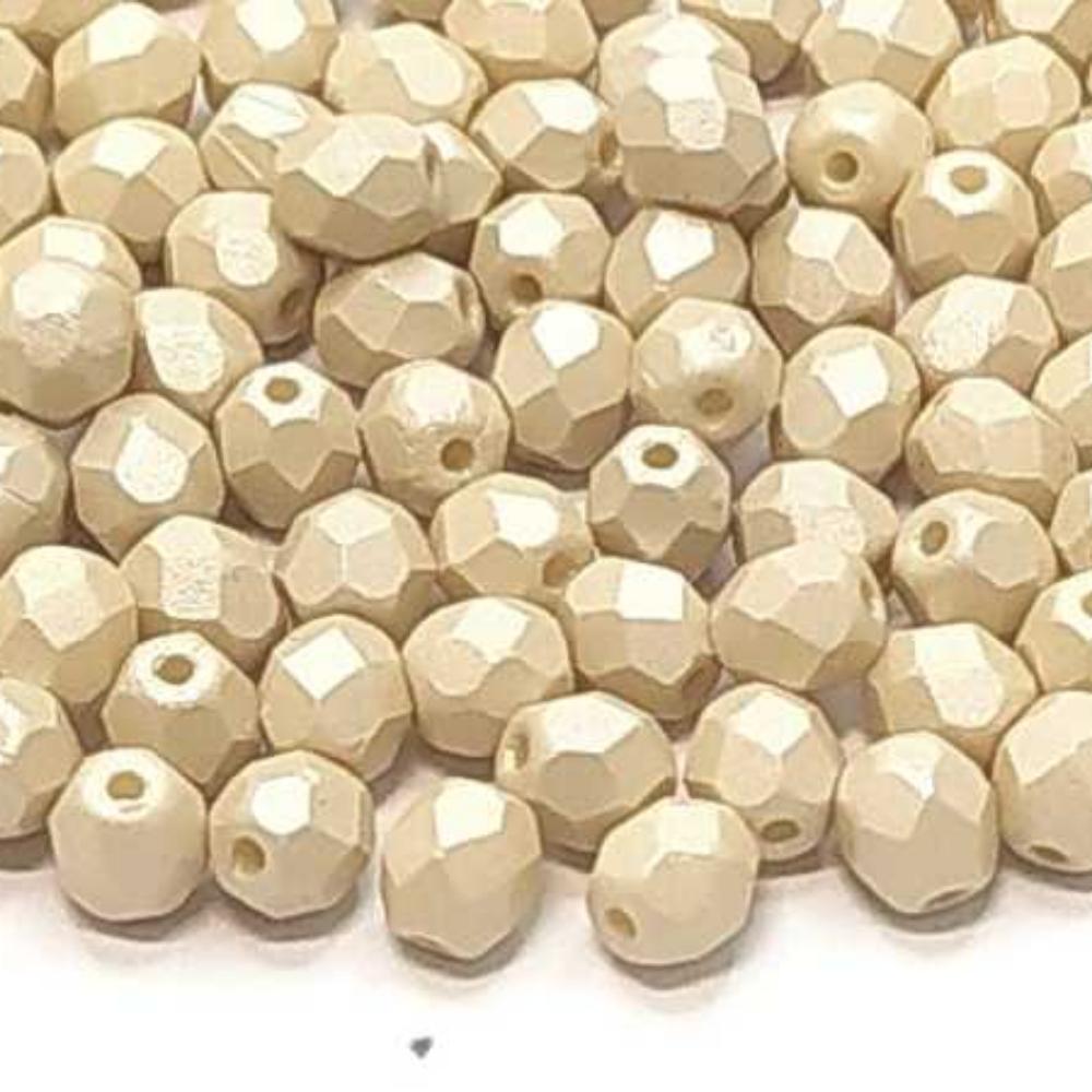 10x Facetadas 4mm POWDERY BEIGE - - Crystaldreams Abalorios