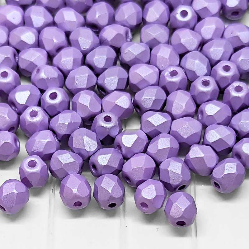10x Facetadas 4mm POWDERY PASTEL PURPLE - - Crystaldreams Abalorios
