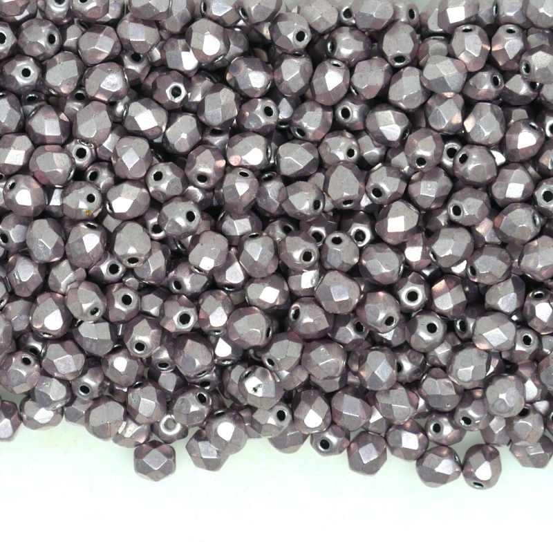 10x Facetadas 4mm SATURATED METALLIC ALMOST MAUVE - - Crystaldreams Abalorios