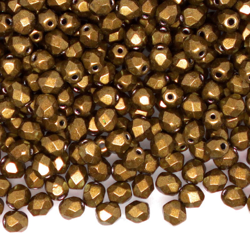 10x Facetadas 4mm SATURATED METALLIC CEYLON YELLOW - - Crystaldreams Abalorios
