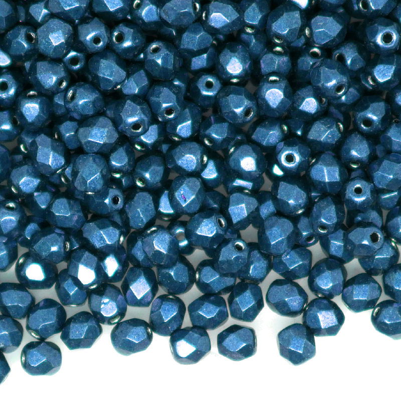 10x Facetadas 4mm SATURATED METALLIC GALAXY BLUE - - Crystaldreams Abalorios