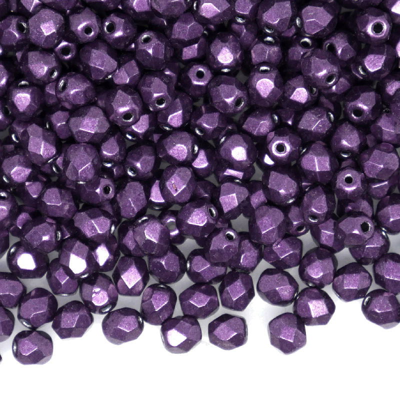 10x Facetadas 4mm SATURATED METALLIC GRAPEADE - - Crystaldreams Abalorios
