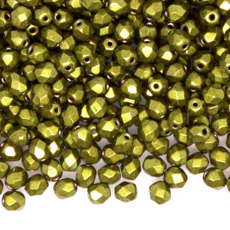 10x Facetadas 4mm SATURATED METALLIC LIMELIGHT - - Crystaldreams Abalorios
