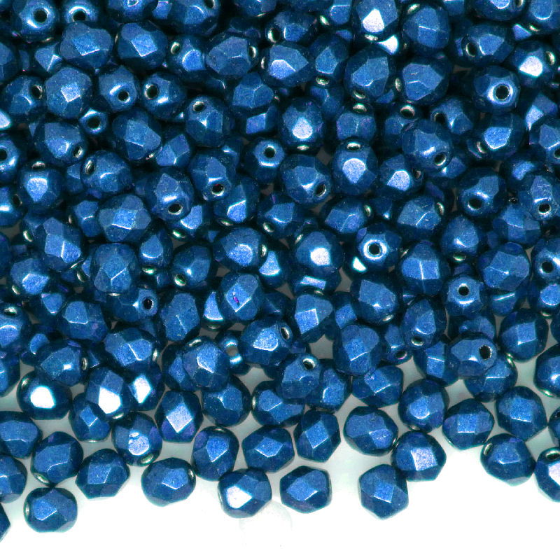 10x Facetadas 4mm SATURATED METALLIC MARINA - - Crystaldreams Abalorios
