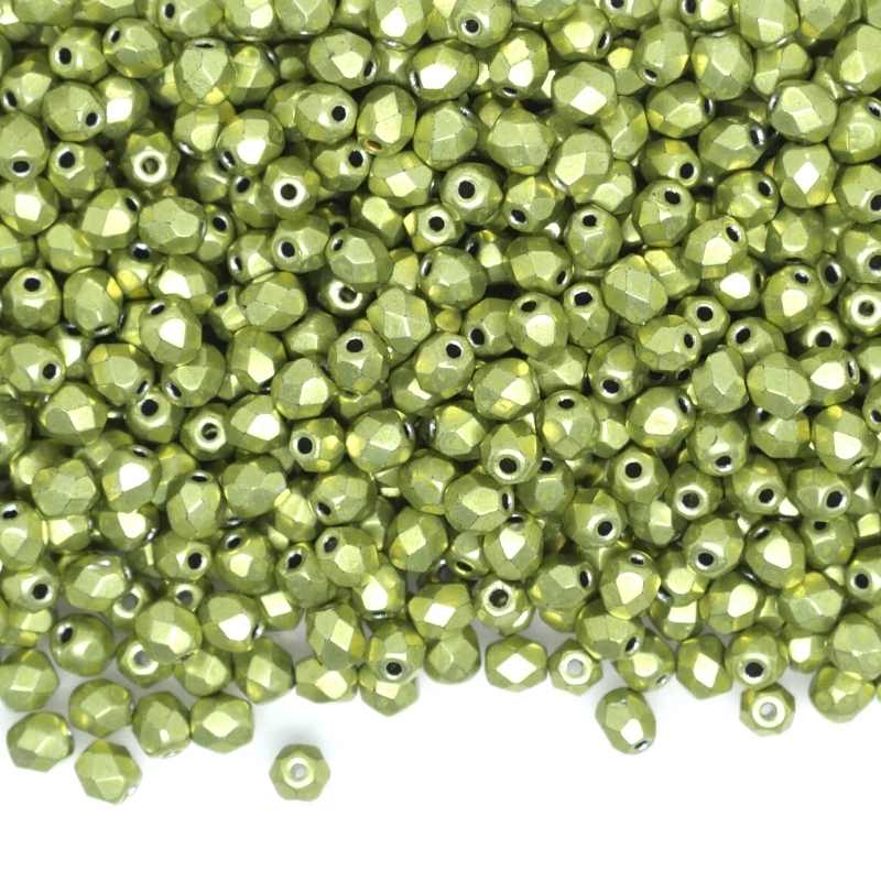 10x Facetadas 4mm SATURATED METALLIC PRIMROSE YELLOW - - Crystaldreams Abalorios