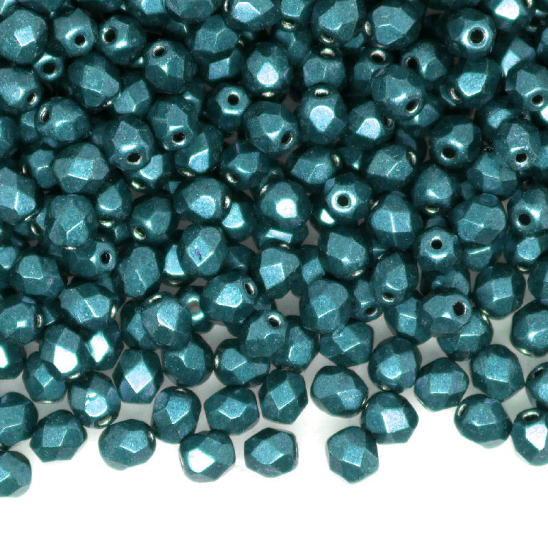 10x Facetadas 4mm SATURATED METALLIC SHADED SPRUCE - - Crystaldreams Abalorios
