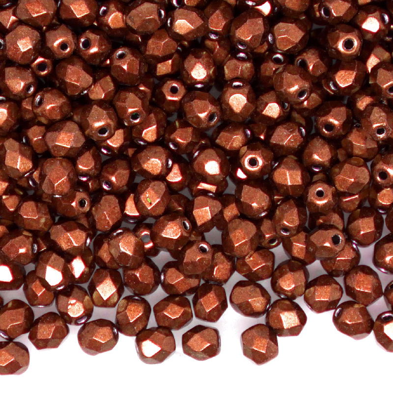 10x Facetadas 4mm SATURATED METALLIC VALIANT POPPY - - Crystaldreams Abalorios