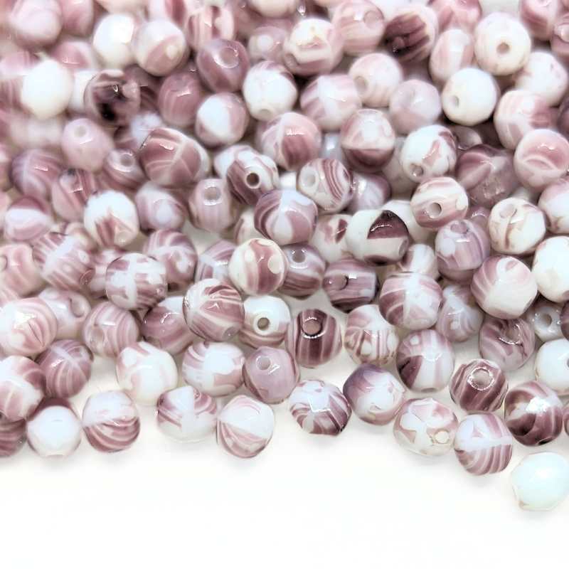 10x Facetadas 4mm STRIATED AMETHYST WHITE - - Crystaldreams Abalorios