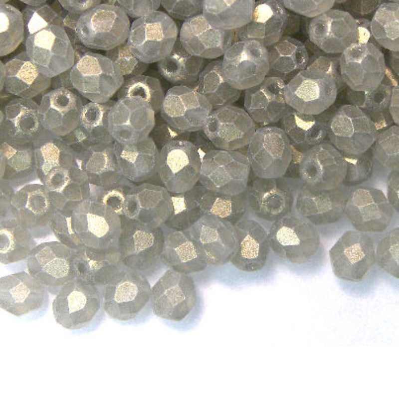10x Facetadas 4mm SUEDED GOLD BLACK DIAMOND - - Crystaldreams Abalorios