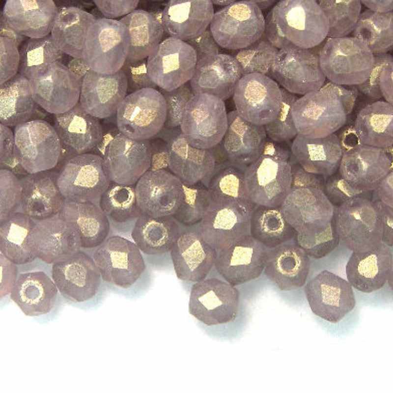 10x Facetadas 4mm SUEDED GOLD MED AMETHYST - - Crystaldreams Abalorios