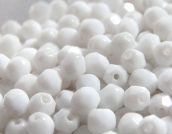 10x Facetadas 4mm WHITE ALABASTER - - Crystaldreams Abalorios