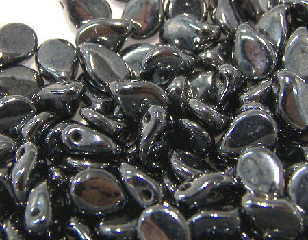 10x PIP Beads Petalos 7x5mm Aguj: 0,8mm Color: Jet Hematite - - Crystaldreams Abalorios