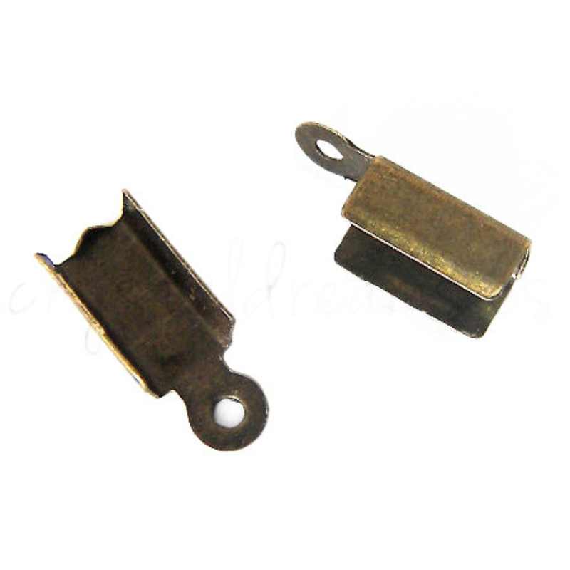 10x Terminales 12x4x4mm Agujero:1,5mm - Bronce - - Crystaldreams Abalorios