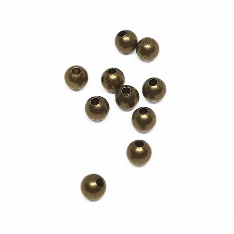 10x Terminales bolita para bastones agujas Agujero 0,8mm Bronce - - Crystaldreams Abalorios