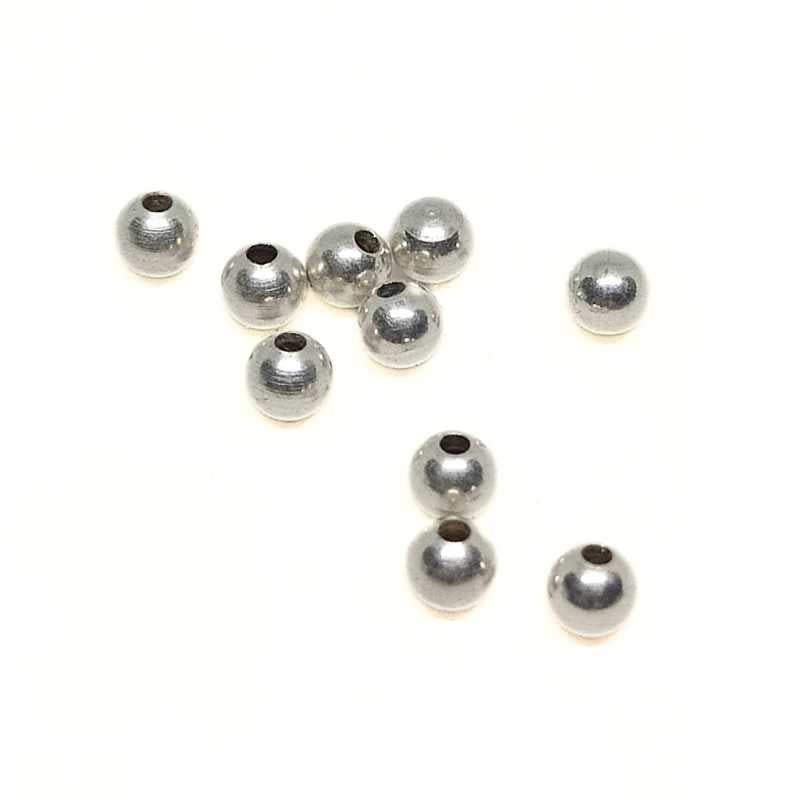 10x Terminales bolita para bastones agujas Agujero 0,8mm Silver - - Crystaldreams Abalorios