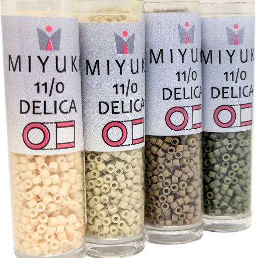 11/0 Delica Miyuki - 4 Colores Mix "Rustic Elegance" en Tubo Miyuki 7,2gr -
