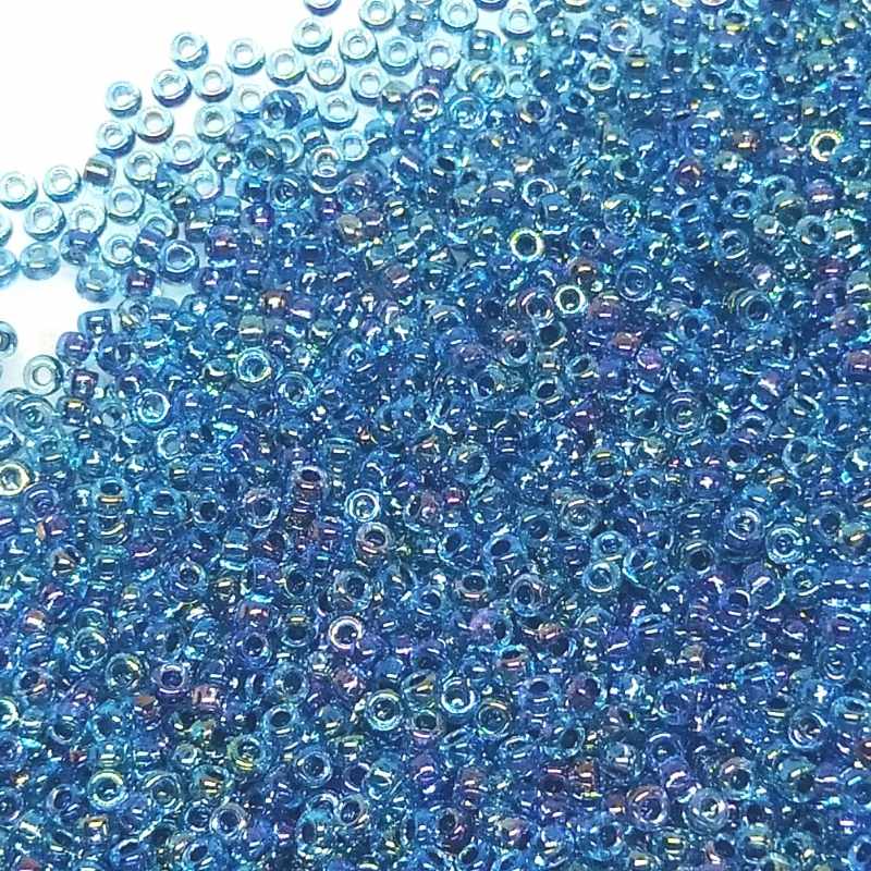 11/0 MIYUKI - rocalla - Blue Lined Aqua AB - 1gr. - - Crystaldreams Abalorios