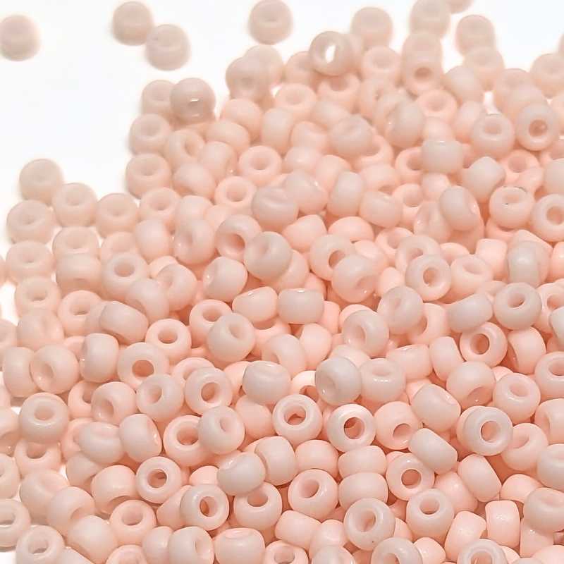 11/0 MIYUKI - rocalla - Matte Opaque Lt. Tea Rose - 1gr. - - Crystaldreams Abalorios