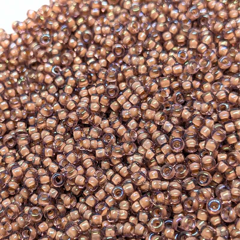 11/0 MIYUKI - rocalla - Peach Lined Amethyst - 1gr. - - Crystaldreams Abalorios