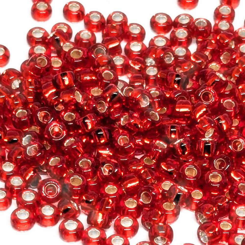 11/0 MIYUKI - rocalla - Silver Lined Flame Red - 1gr. - - Crystaldreams Abalorios