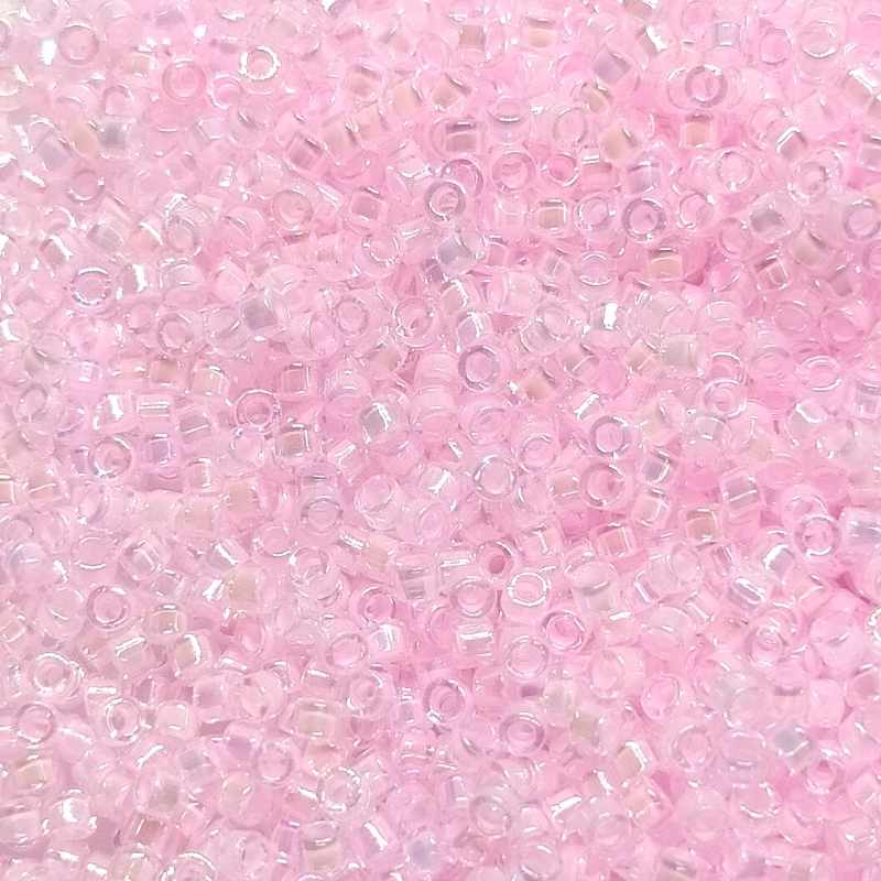 11/0 MIYUKI delica - Crystal Rose AB Lined DB055 - 1gr. - - Crystaldreams Abalorios