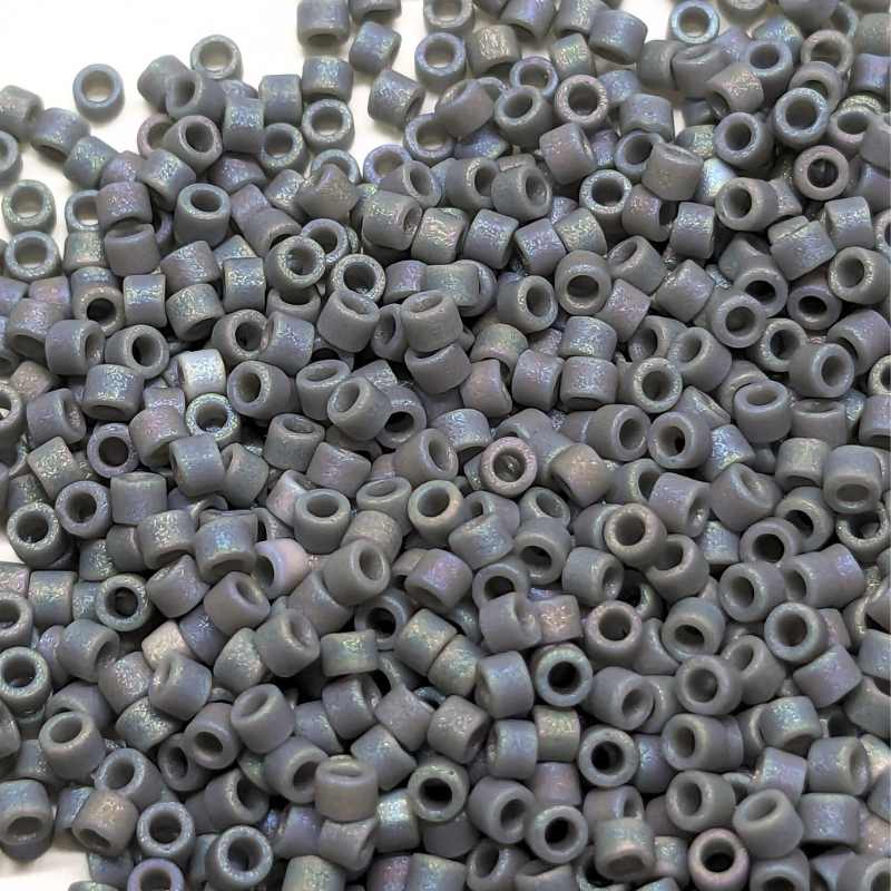 11/0 MIYUKI delica - Matte Opaque Grey AB - 1gr. DB882 - - Crystaldreams Abalorios