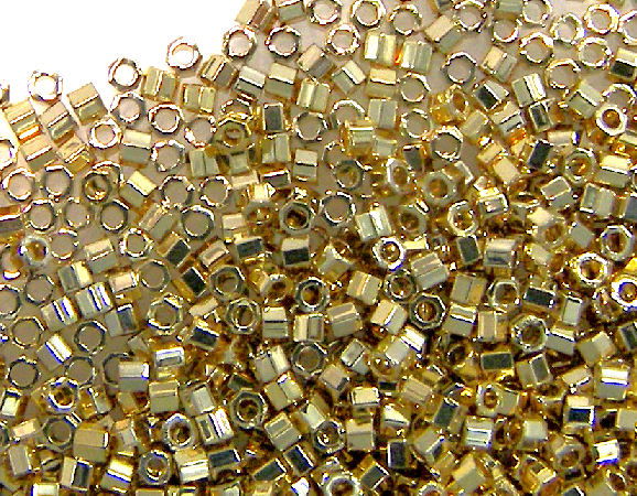 11/0 MIYUKI delica Hex - Light 24kt Gold Plated - DBC034 - 1gr. - - Crystaldreams Abalorios