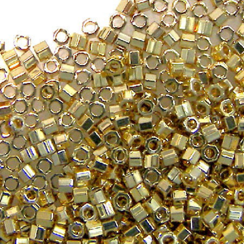 11/0 MIYUKI delica Hex - Light 24kt Gold Plated - DBC034 - 1gr. - - Crystaldreams Abalorios