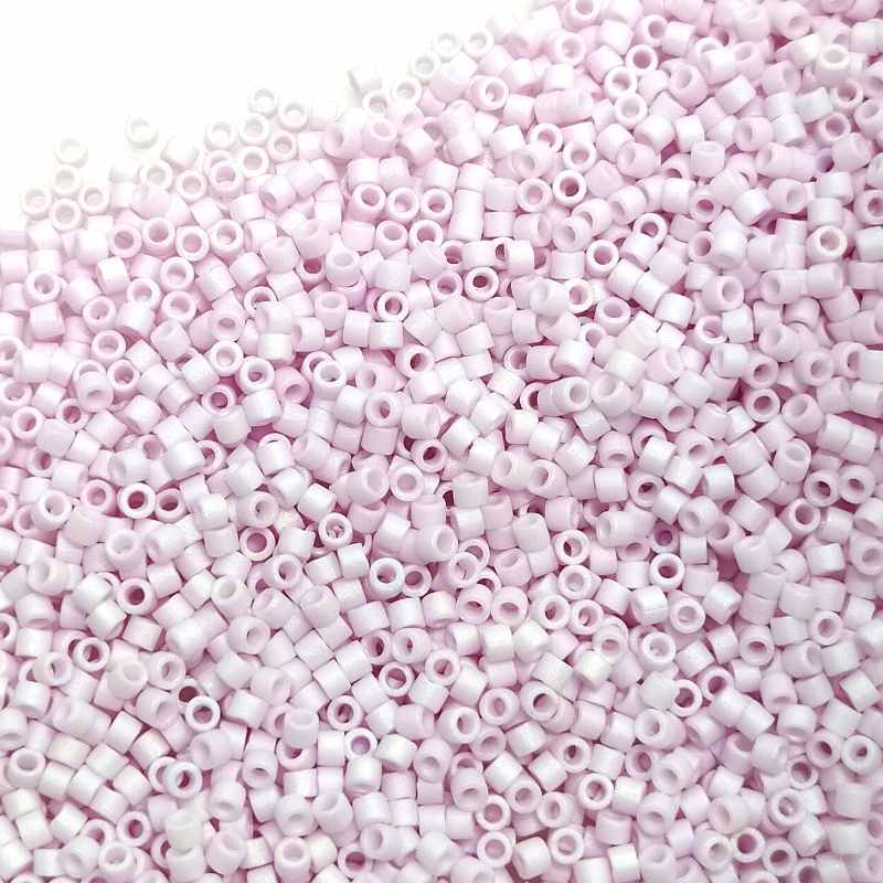 11/0 MIYUKI delica Matte Opaque Pale Rosa AB - 1gr - DB1524 - - Crystaldreams Abalorios