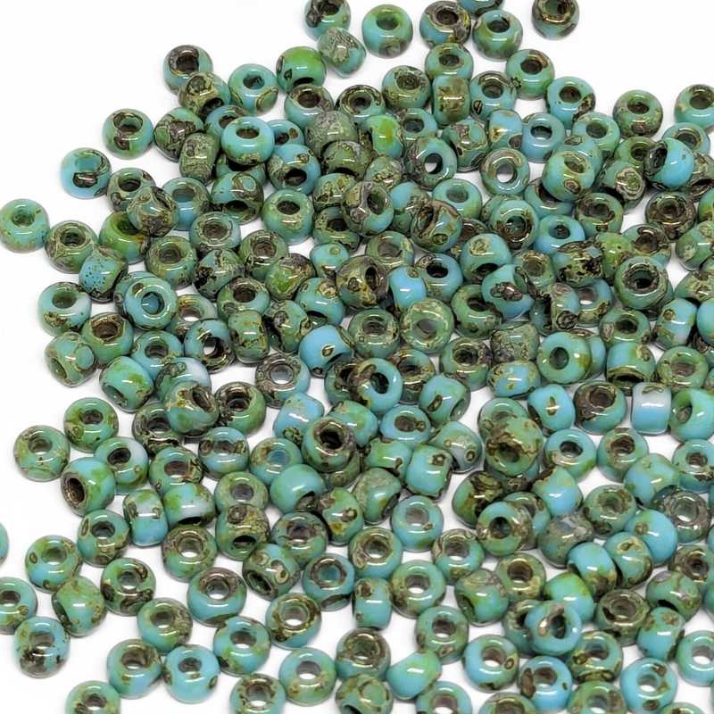 11/0 MIYUKI rocalla Opaque Picasso Turquoise Blue 1gr - 4514 - - Crystaldreams Abalorios