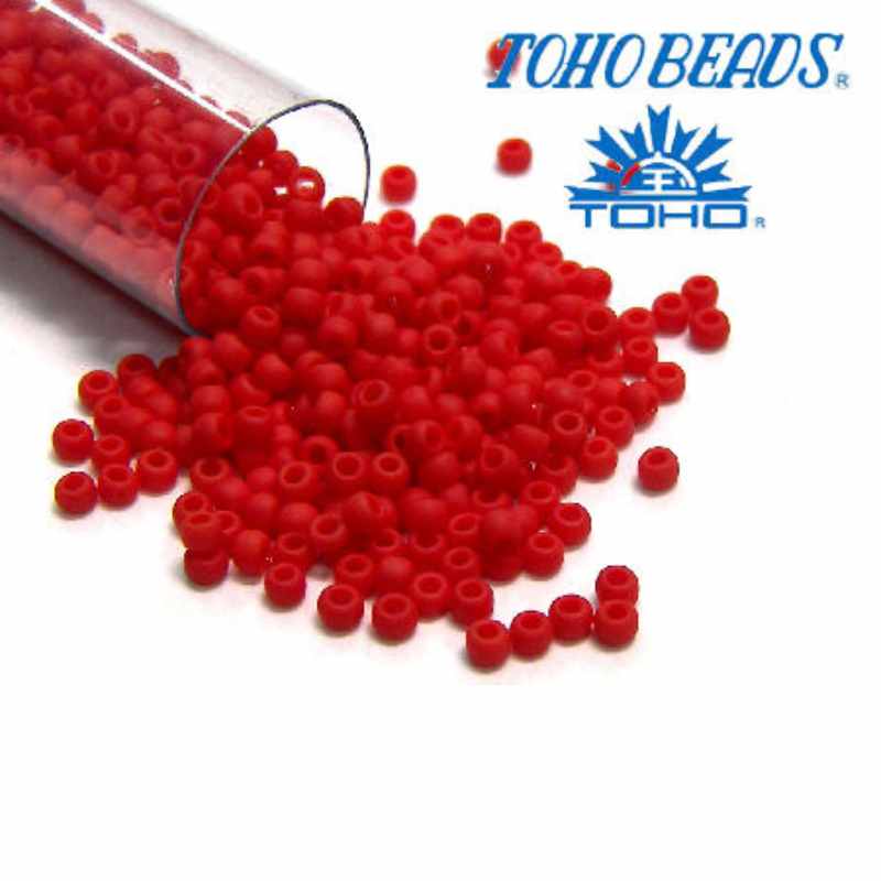 11/0 Toho - rocalla - Opaque Frosted Cherry - 5gr. col.45AF - - Crystaldreams Abalorios