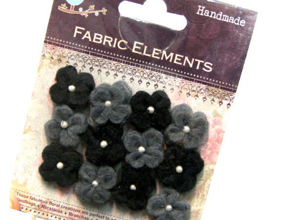 12 Flores de Fieltro de 20mm - Grey - - Crystaldreams Abalorios