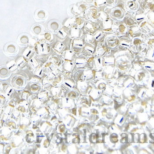 15/0 MIYUKI - rocalla - Crystal Silver Lined - 1 gr. - - Crystaldreams Abalorios