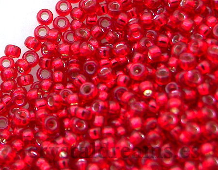 15/0 MIYUKI - rocalla - Red AB Silver Lined - 1gr. - - Crystaldreams Abalorios
