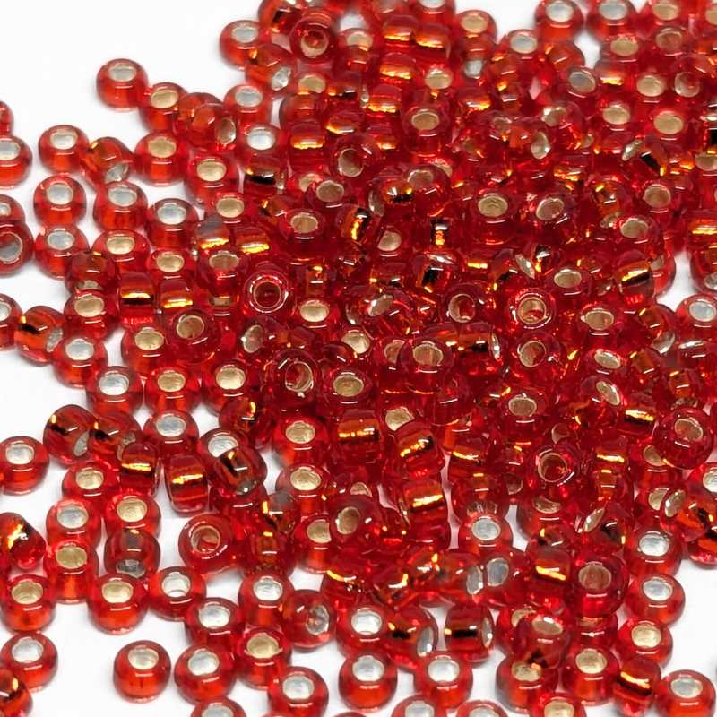 15/0 MIYUKI - rocalla - Red Orange Silver Lined - 1gr. - - Crystaldreams Abalorios
