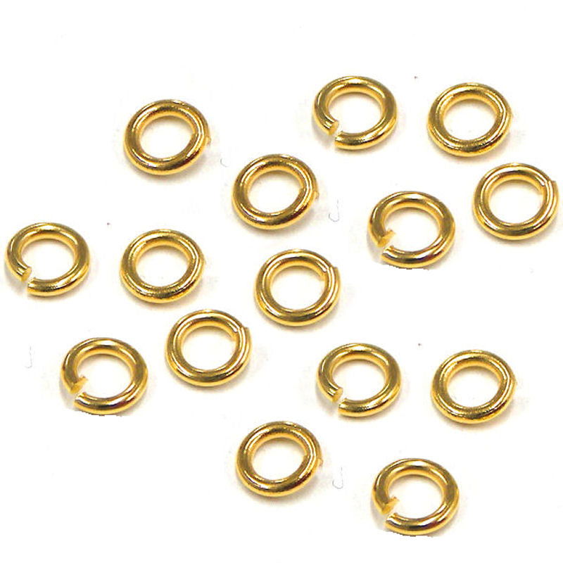 15x Anilla redonda 6mm 0,8mm espesor Chapado Oro Real 18k - - Crystaldreams Abalorios