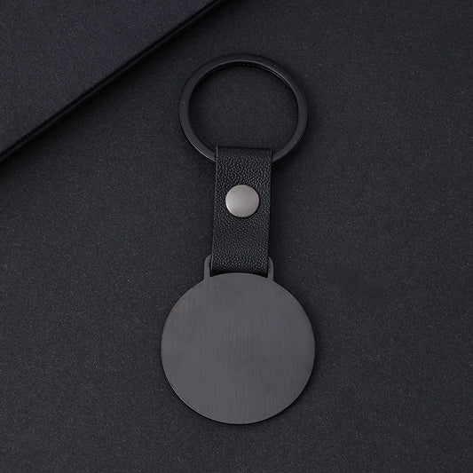 llavero personalizable en negro con cuero imitacion PU idea regalo san valentin