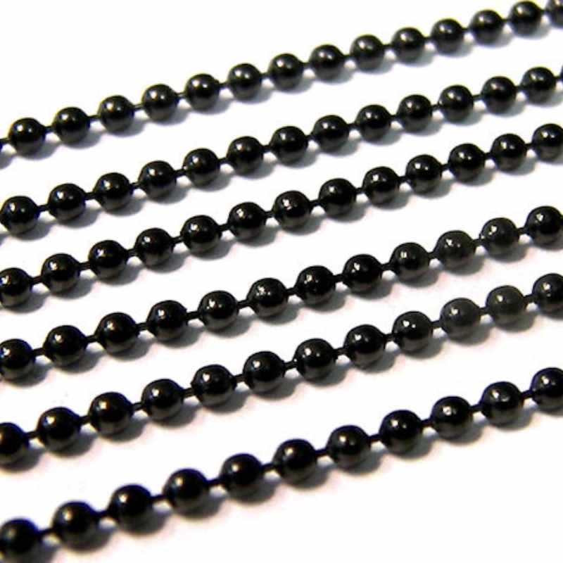 1m Cadena Bolitas Acero Inoxidable Black 1,5mm sin cierre - - Crystaldreams Abalorios